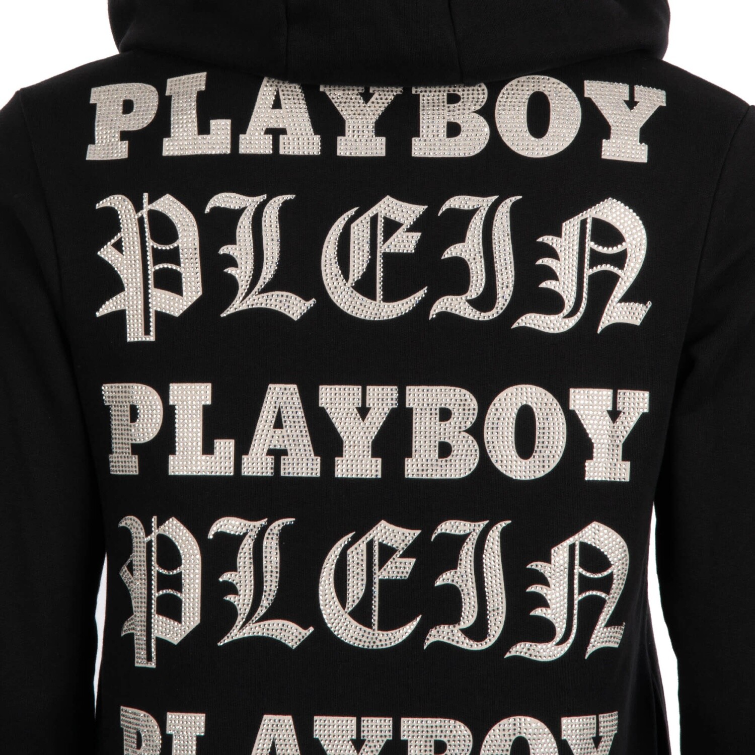 Pre-owned Philipp Plein X Playboy V. Silvstedt Cover Crystals Hoodie Sweater Black 08358