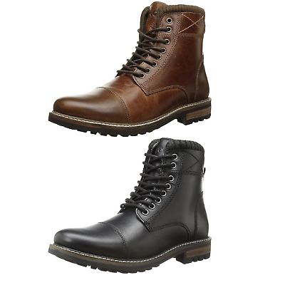 Crevo Men s Camden Leather Cap Toe Fashion Boots