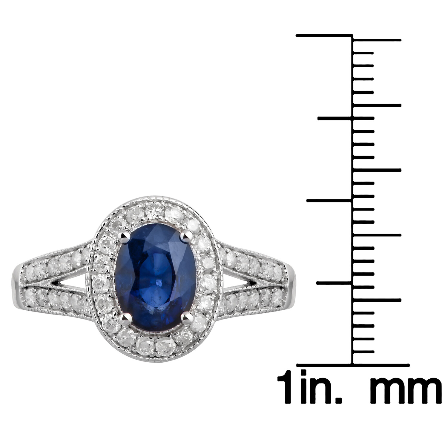 Pre-owned Tiffany & Co 14k White Gold 1.81 Ct Tw Sapphire And Diamond Halo Engagement Ring In G-h