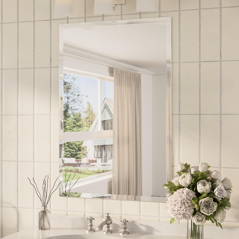 24X36 Beveled Wall Mirror Decorative, Bathroom Vanity Mirrored with 1