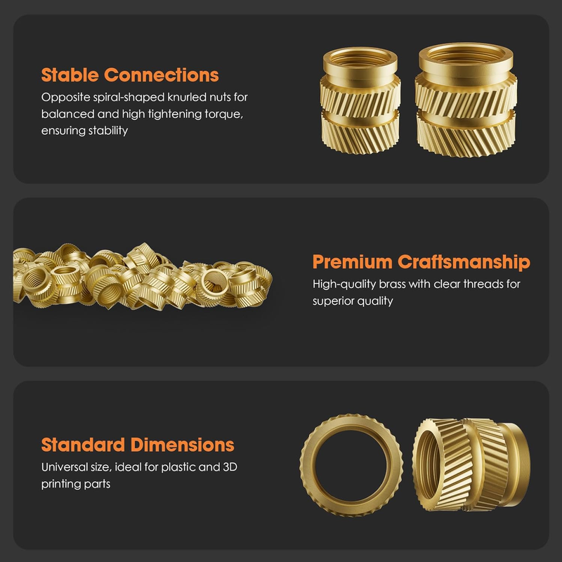Heat-Set Threaded Inserts, M3 Heat Set Insert for 3D Printing Components and Pla