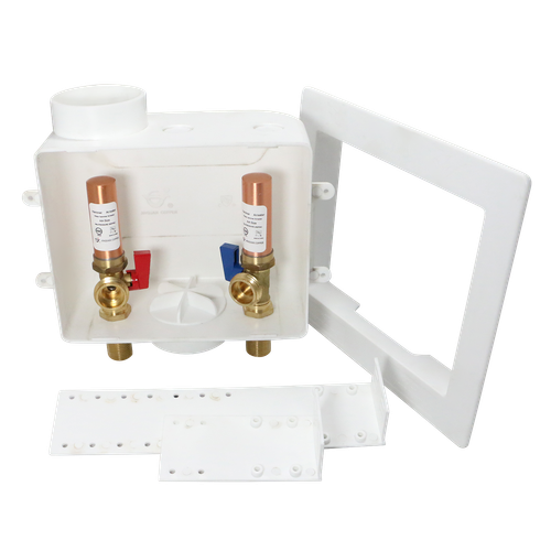 1 Pcs XFITTING Premium Washing Machine Outlet Box, 1/2" MIP x 3/4" MHT, White