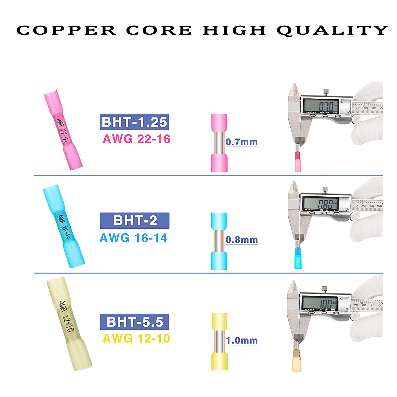 500/100x Waterproof Heat Shrink Butt Splice Wire Connectors Crimp Terminals Kits