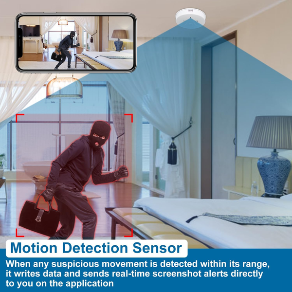 Security Camera Smoke Detector Camera 1080P Wifi Indoor Camera Hidden Camera wit - Image 8