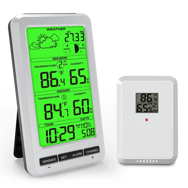 Weather Station Wireless Indoor Outdoor Digital Thermometer Temperature and Humi