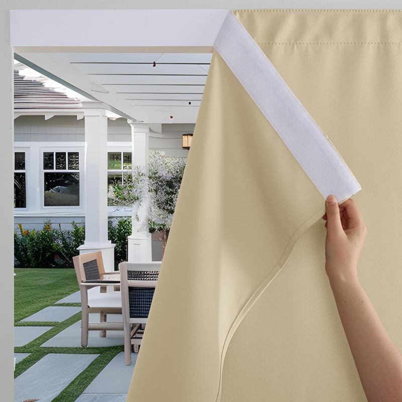 Grommet Top and Bottom Outdoor Curtain Bundle Outdoor Self Adhesive Top Curtains