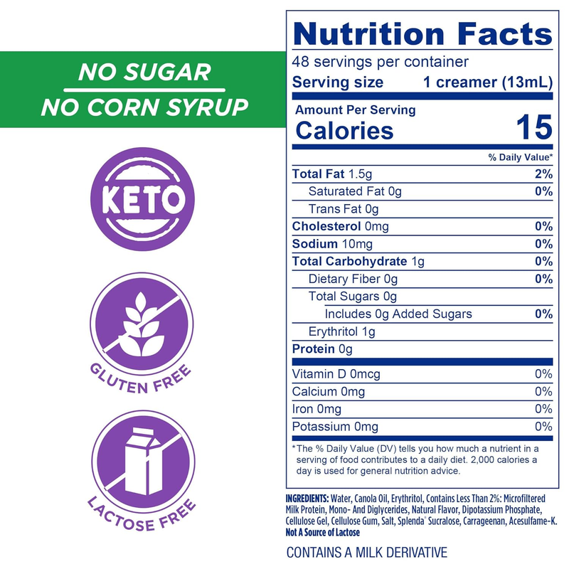 Single Serve Coffee Creamer Cups, Sugar Free Sweet Cream, 48 Count