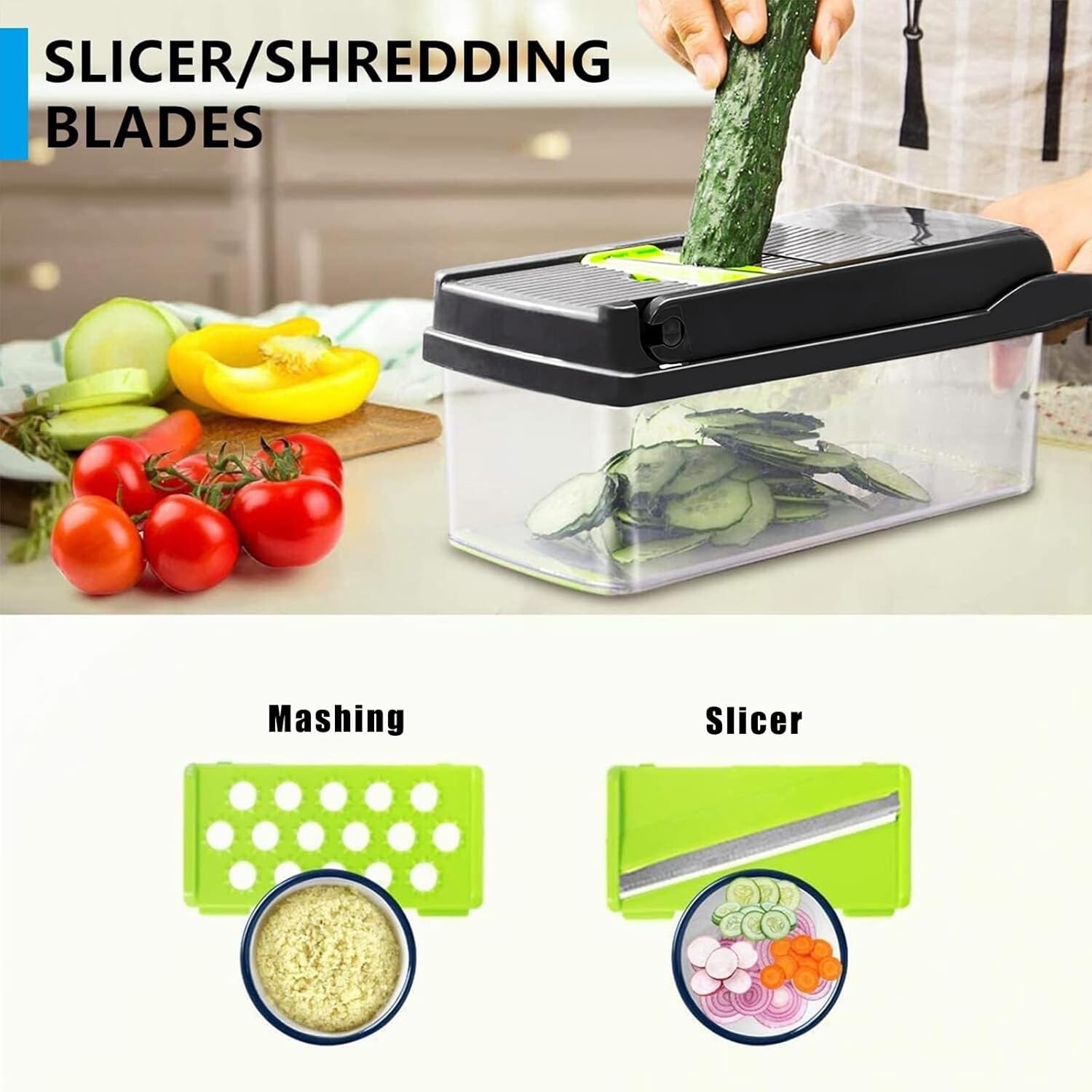Artbros Veggie Chopper 13 in 1 Multifunctional Vegetable Cutter, Onion Food Chop
