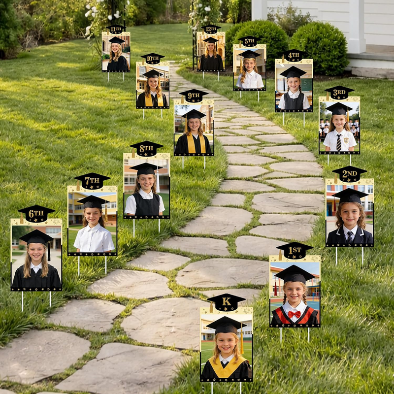 13PCS Graduation Yard Signs 2026 Congrats Grad Lawn Decor w/ S...