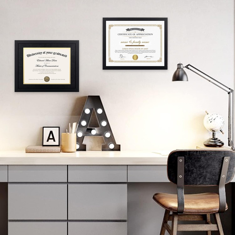 11x14 Diploma Frame Certificate Degree Document Frame with High Definition Glass