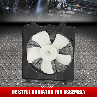 Для 06-11 Acura CSX Honda Civic Белый Передний одиночный вентилятор радиатора охлаждения в сборе