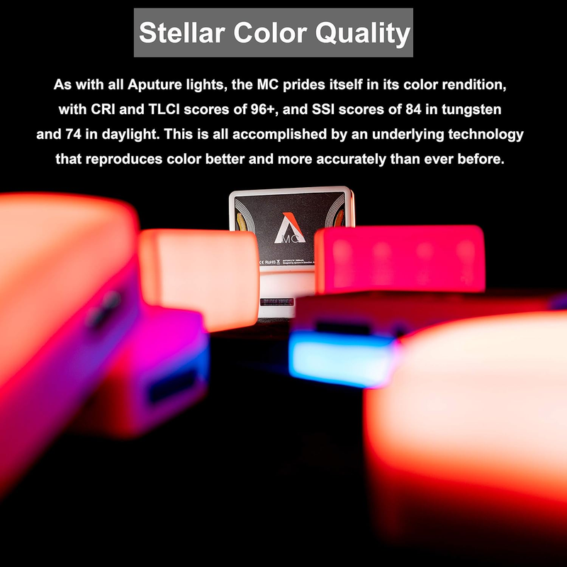 MC On Camera Light,RGB LED Video Light,CRI/TLCI 96+, Temperature 3200K-6500K, HS