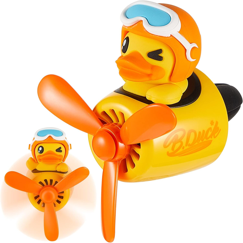 Tallew Car Air Freshener Cute Duck Vent Clip Diffuser Rotating Propeller