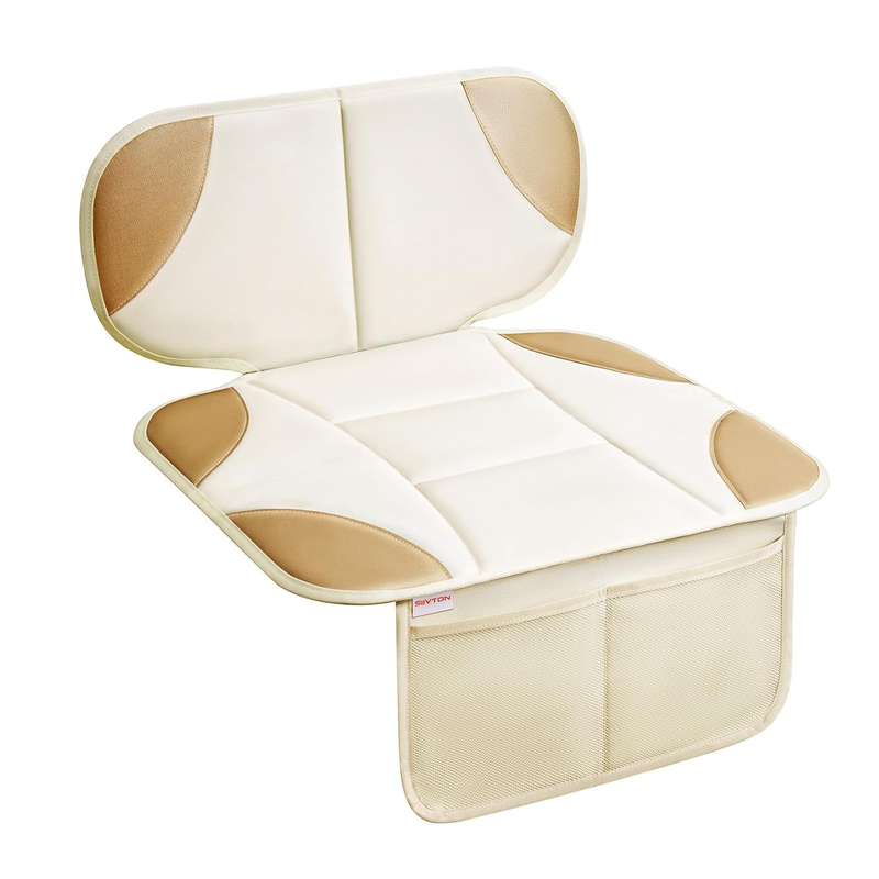 2-Pack Beige Car Seat Protectors for Kids  Thick Padded Non-Sl...