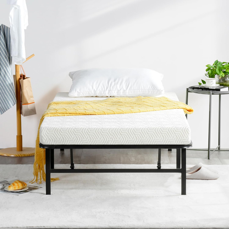 14 Inch Foldable Dura Metal Platform Bed Frame, Comfort Base Bed Frame, Height f