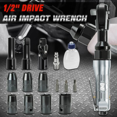 [17шт] Набор инструментов для тяжелых условий эксплуатации с 1/2 приводом, набор гаечных ключей с воздушным храповиком, 50 ФУТОВ-ФУНТОВ / 69 Нм