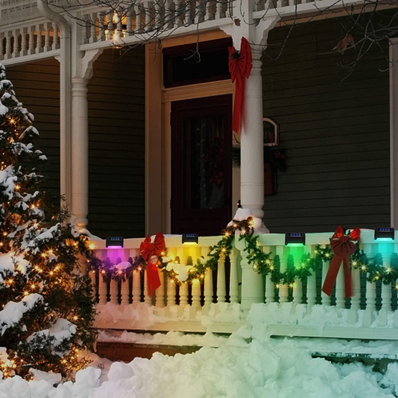 16Pcs Solar Pool Side Lights Color Changing Deck Lights Outdoor LED Step Lamp