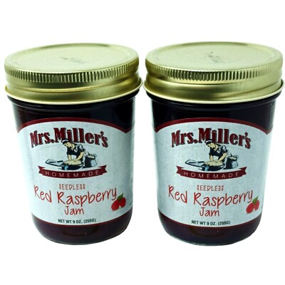 Mrs. Millers Seedless Red Raspberry Jam 2/9oz. Jars