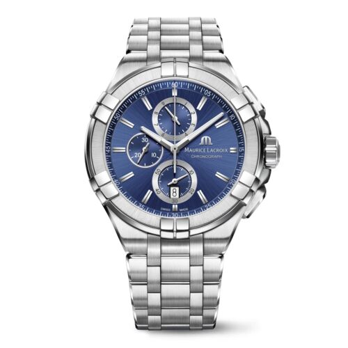 Pre-owned Maurice Lacroix Ai1018-ss002-430-1 Men's Aikon Blue Dial Quartz Watch