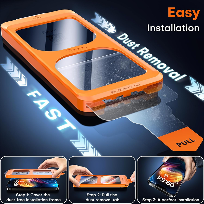 2 Pack for iPhone 13/iPhone 13 Pro/iPhone 16e Screen Protector [Instant Installa