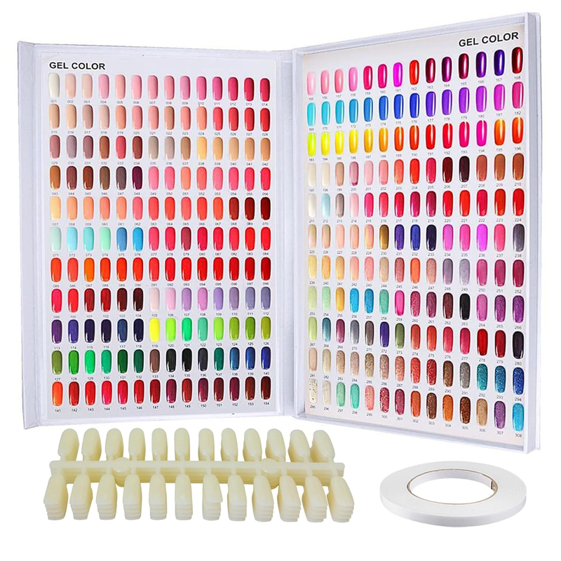 308 Nail Color Chart Display, UV Gel Polish Book Nail Painting