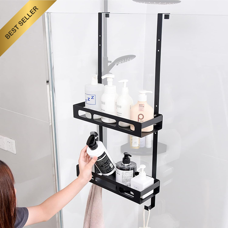 2-Tier over the Door Shower Caddy, Stainless Steel Hanging Shower Organizer Rust
