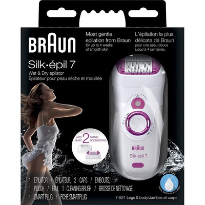 Braun Silk-épil 7 7-521 Women's Epilator, Electric Hair Removal, Cordless