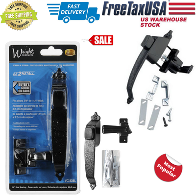 Details About Wright Products V333bl Tie Down Screen Door Hardware Black Push Button Handle