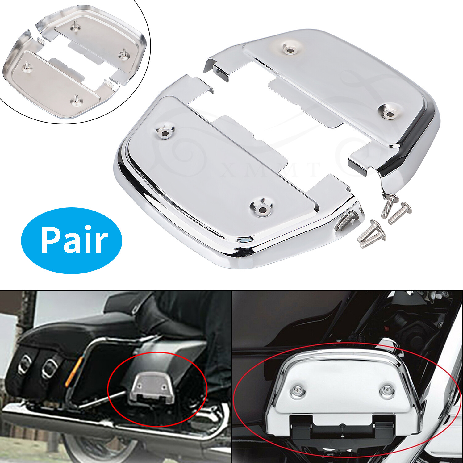 Motor Chrome Passenger Footboard Cover For Harley Electra Glide Softail
