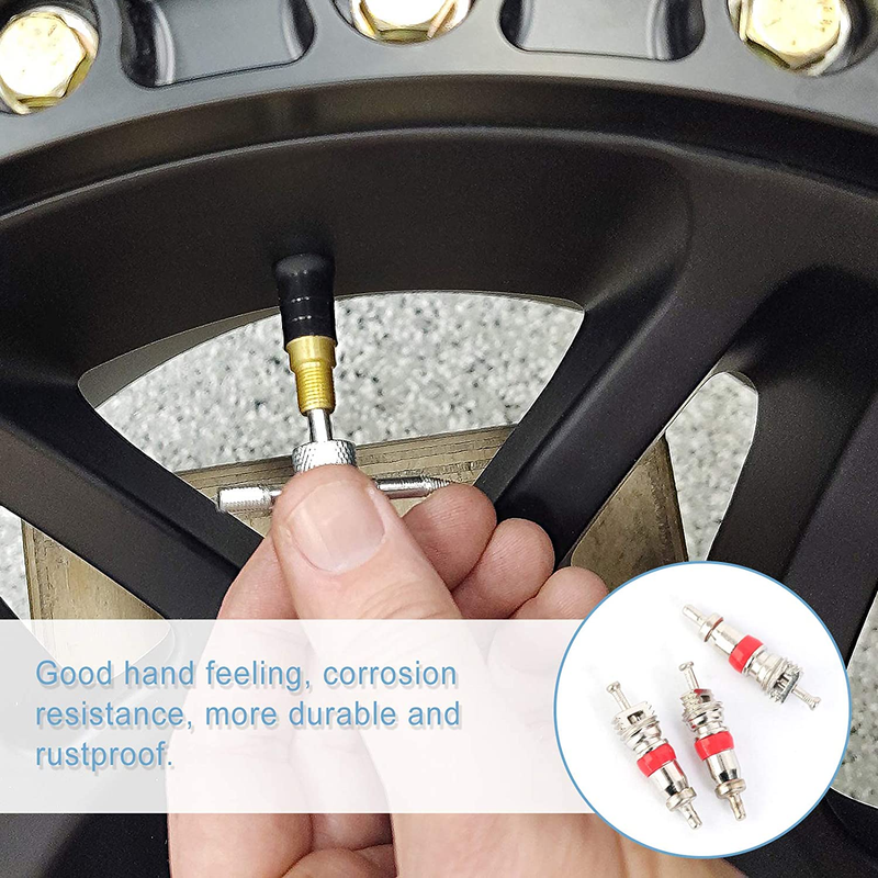 100Pcs Premium Tyre Tire Valve Cores, Valve Stem Core Part Replacement, Universa