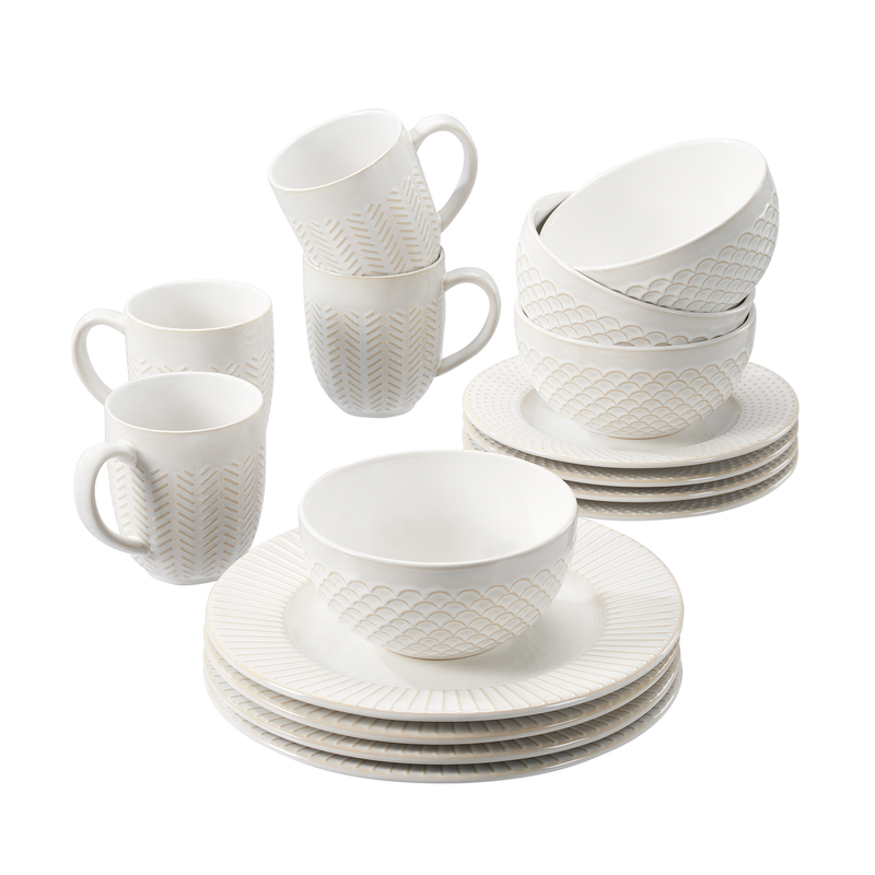 Modern Farmhouse Mix & Match Dinnerware Set 16-Piece
