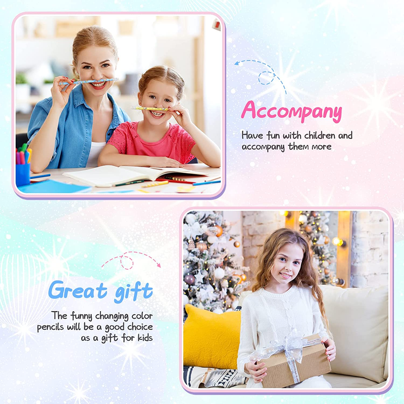 Unicorn Pencils for Kids Girls Cute Rainbow Unicorn Pencils Erasable School Penc