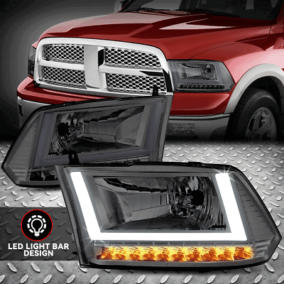 [Последовательный сигнал U-LED DRL] Для фар грузовика Dodge Ram 09-24 Дымчатый/прозрачный