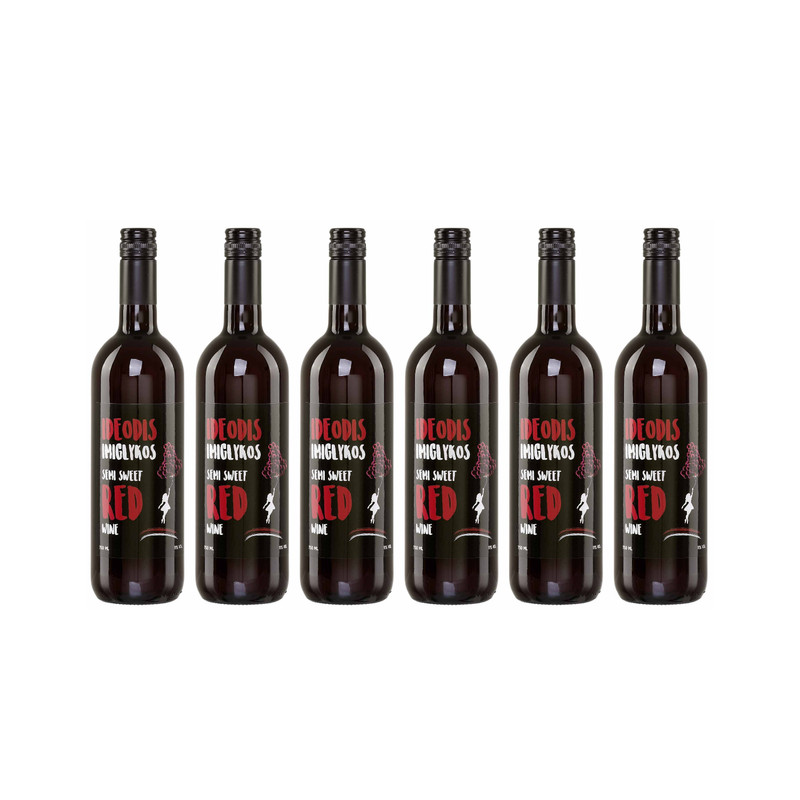Imiglykos Ideodis Rot 6x 0,75l Flasche | Rotwein Aus Griechenland | 11% Vol. 