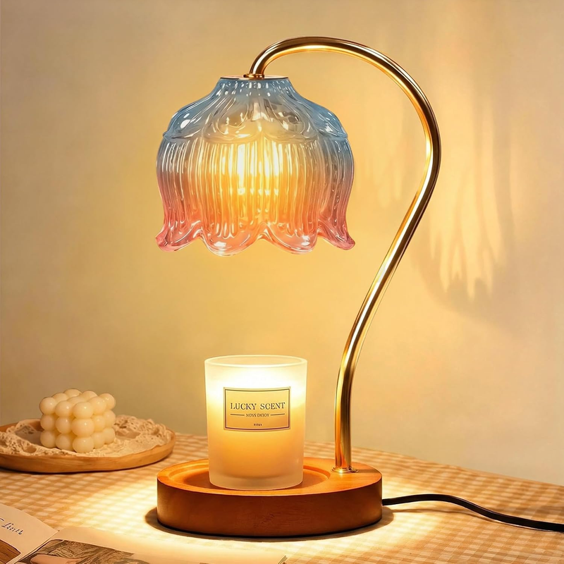 Candle Warmer Lamp with Timer Dimmer, Electric Candle Warmer with Bulbs, Vintage