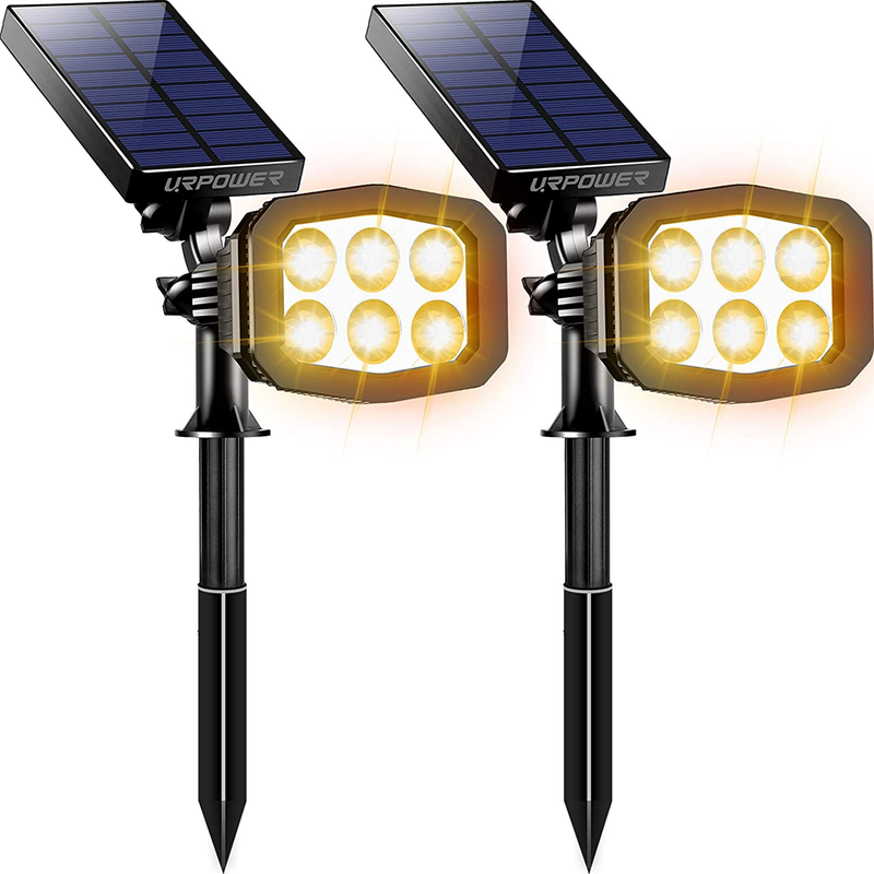 Outdoor, Adjustable Solar Spot Lights Outdoor Spotlight 2-in-1 Wate