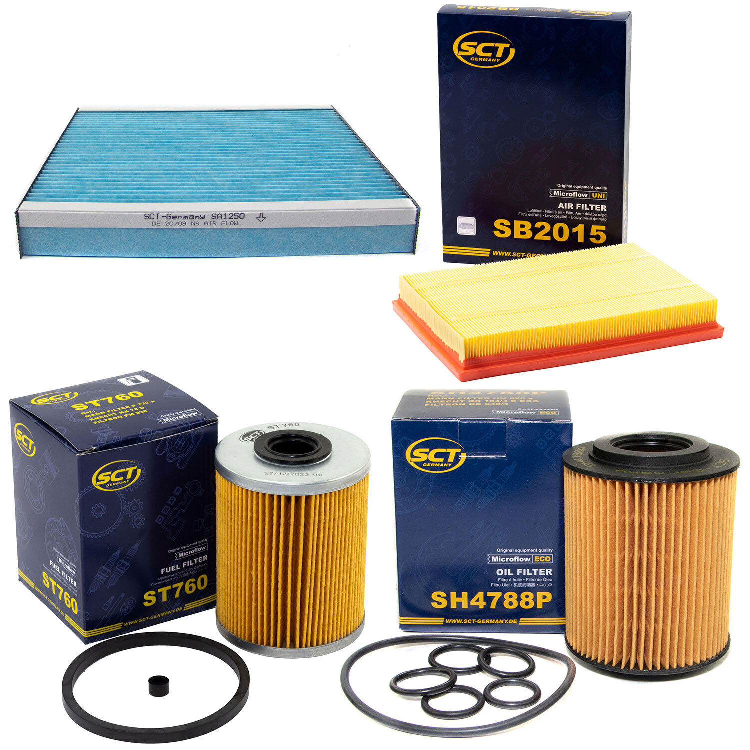Filter Set SCT Kraftstoff- ÖL- Luft- Innenraum- für Opel Meriva 1.7 75 100 PS