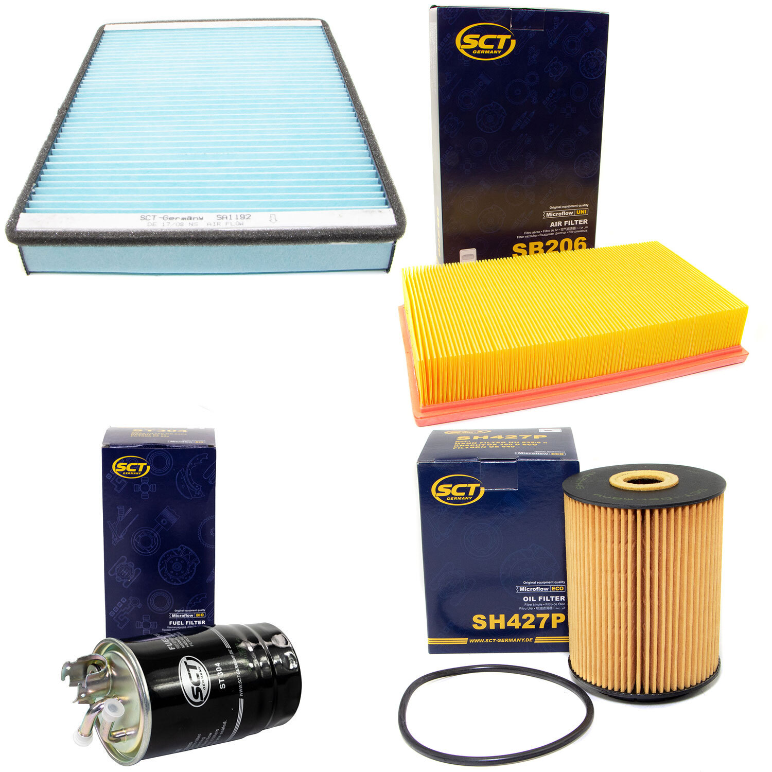 Filter Set SCT Kraftstoff- ÖL- Luft- Innenraum- für VW Passat 1.6 1.9 TD D