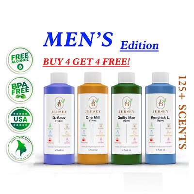 Mens Fragrance Oil 4 oz. For Body Oils Incense Burning Perfume Diffuser Lotions