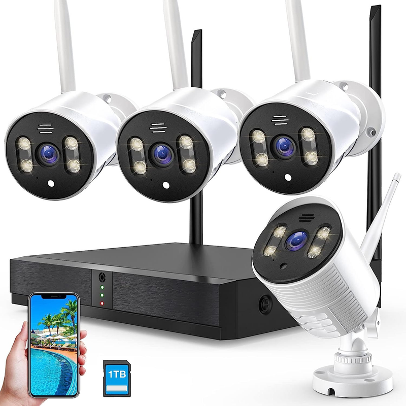 4pcs 1080p Spotlight Color Night Vision Wifi Waterpro