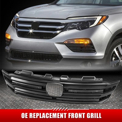 Для Honda Pilot 16-18 OE Style Текстурированная черная передняя верхняя решетка радиатора с прорезью для значка