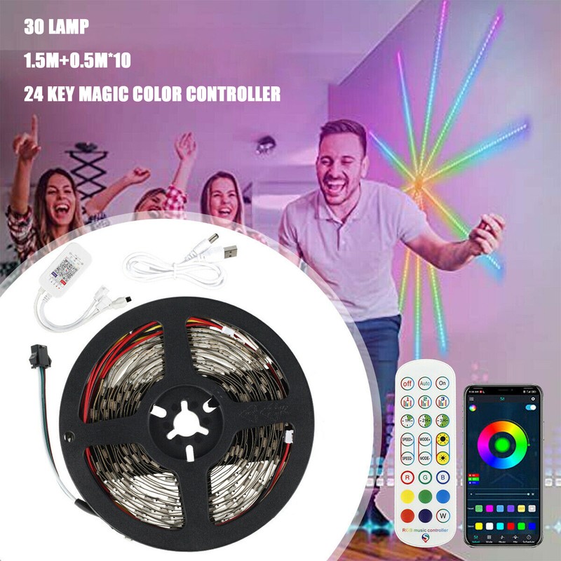 LED Strips Lights Firework USB Bluetooth Cabinet TV Contral RGB Kitchen Lights