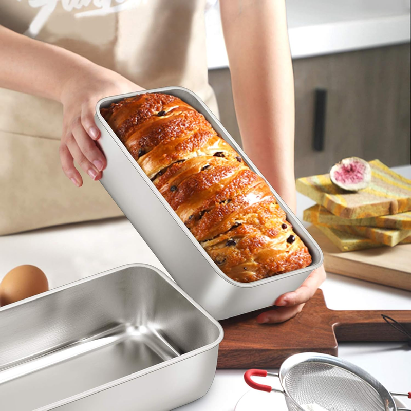 Loaf Pan for Baking Bread, 9 x 5 Inch Stainless Steel Baking Loaf Pans, Metal Ba