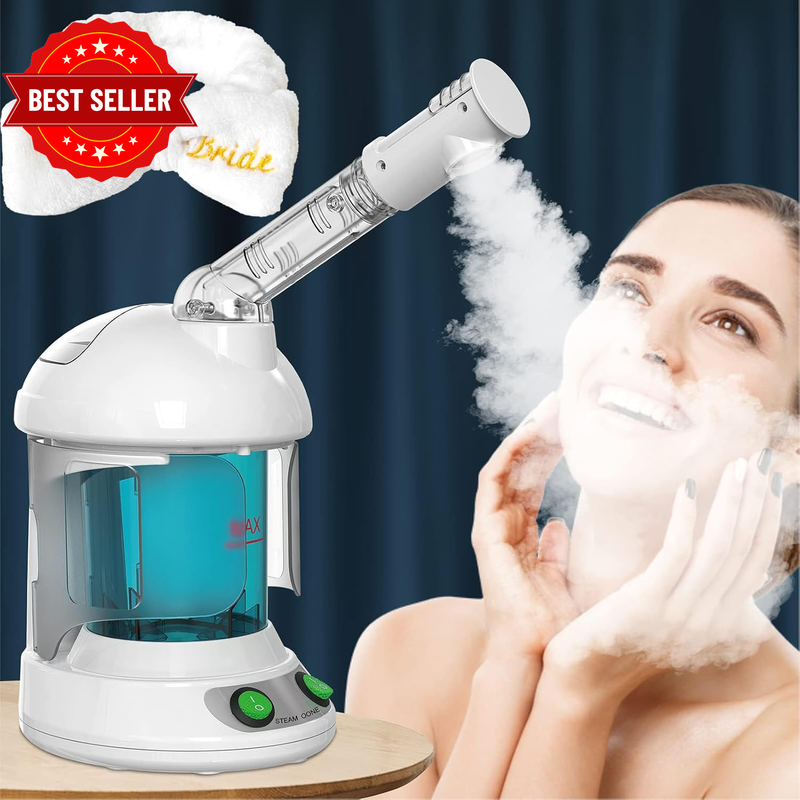 Facial Steamer, Nano Ionic Face Steamer with Extendable 360° Rotating Arm