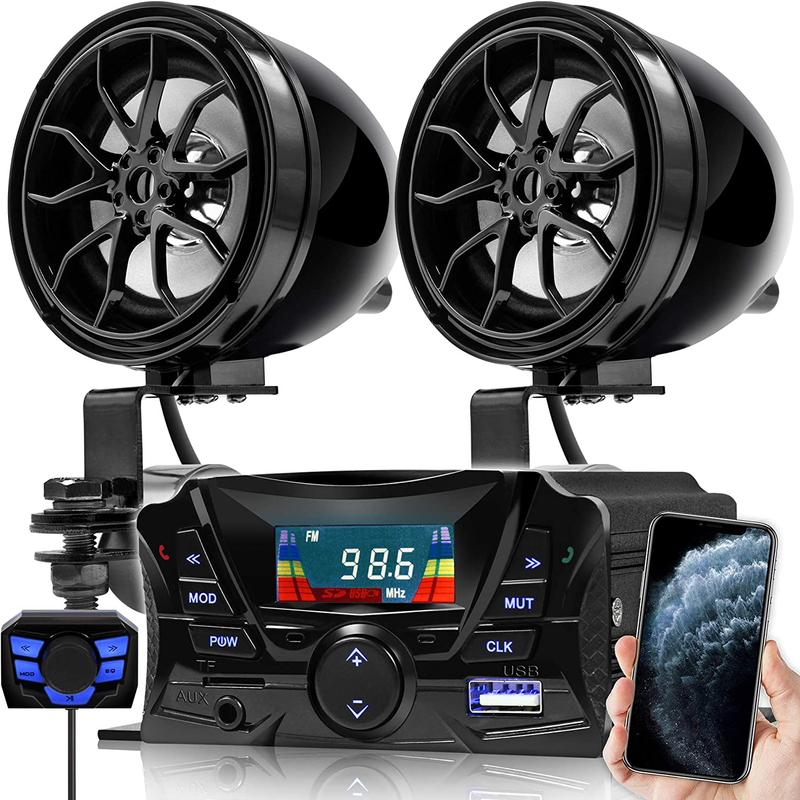 2Pack TS3 Gen.3 Motorcycle Weatherproof Bluetooth Speaker MP3 Music Player Sound