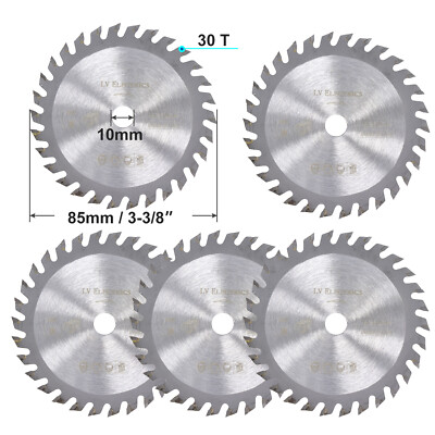 5pcs 3-3/8'' TCT Circular Saw Blade 10mm/15mm Arbor Wood Cutting Disc 24/30/36T