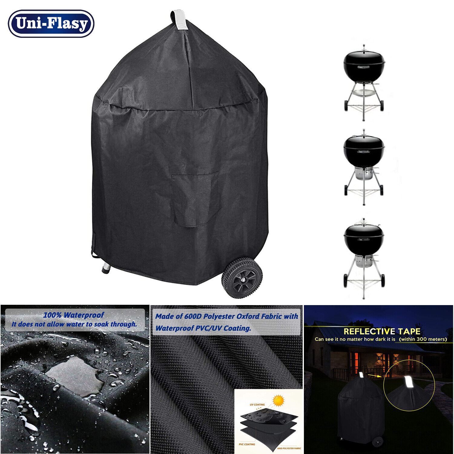 Waterproof Grill Cover for Weber 22" Premium Charcoal Grills