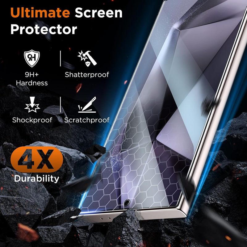[ 2+2Pack ] 2 Packs Compatible for Samsung Galaxy S24 Ultra Screen Protector, S2