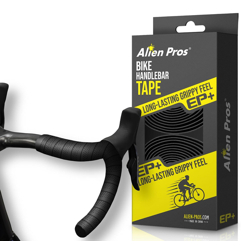 ALIEN PROS Bike Handlebar Tape Black NEW Model EP+ (Set of 2) - Wrap Your Bike f