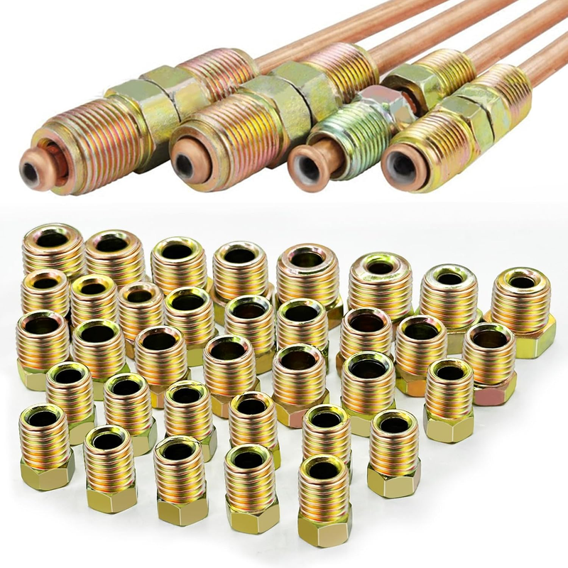 35 PCS Threads Brake Line Fittings Assortment kits for 3/16"(19 Fittings) and 1/